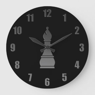 Grande Horloge Ronde Évêque noir