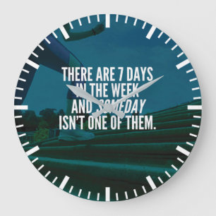 Grande Horloge Ronde Exécution de l'exercice Motivational Words