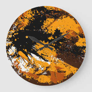 Grande Horloge Ronde Explosion d'encre : éclaboussures Abstraites color