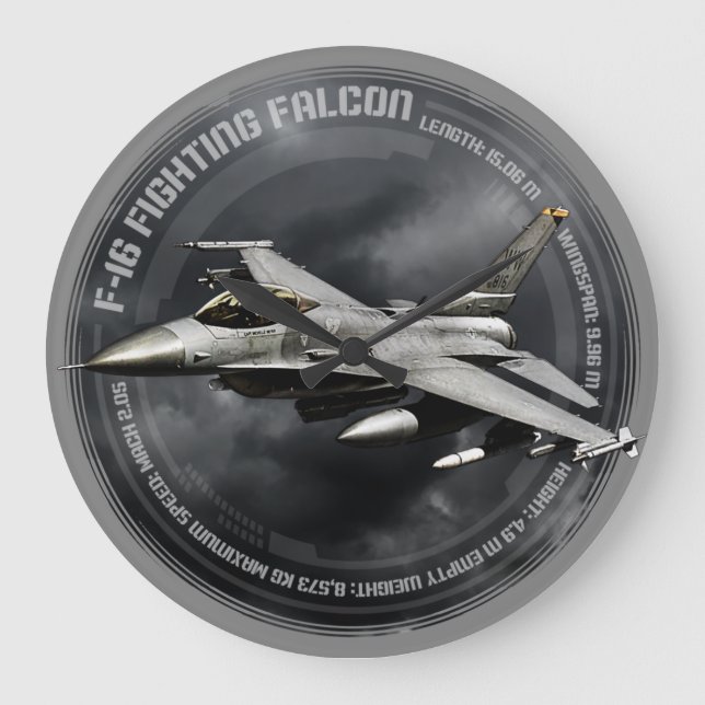 Grande Horloge Ronde F-16 Faucon combattant (Recto)