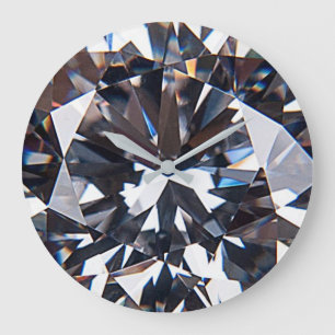 Grande Horloge Ronde Faceted Elegant Diamond Gem Image