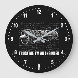 Grande Horloge Ronde Faites-moi confiance, je suis ingénieur