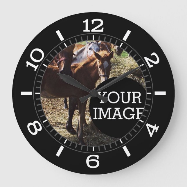 Grande Horloge Ronde Faites votre propre numéro ici stylé (Recto)