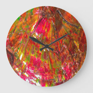 Grande Horloge Ronde Falln Coucher de soleil tropical Ammolite
