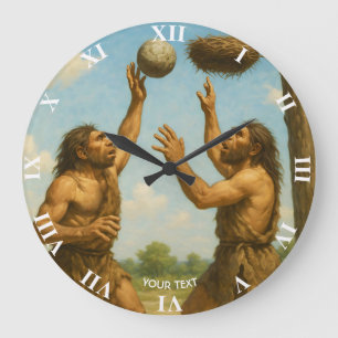Grande Horloge Ronde Fantaisie Cute Basketball Préhistorique Final