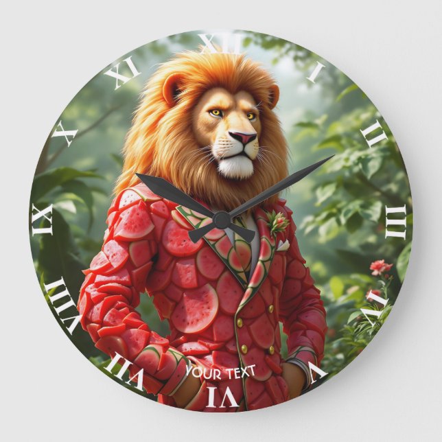 Grande Horloge Ronde Fantasy Cute Lion Watermelon Suit (Recto)