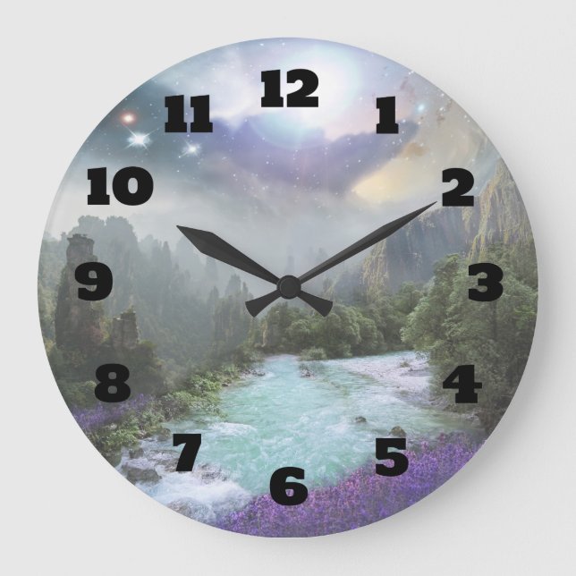 Grande Horloge Ronde Fantasy Scenic Landscape with Rivers and Mountains (Recto)