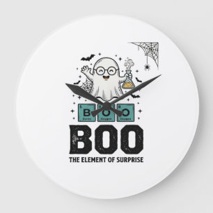 Grande Horloge Ronde Fantôme d'Halloween Boo Science Drôle Vintage_1