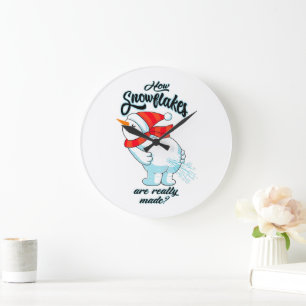 Grande Horloge Ronde Farer Snowman Comment Les Snowflakes Sont Vraiment