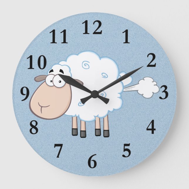 GRANDE HORLOGE RONDE FARTING CARTOON SHEEP CLOCK (Recto)