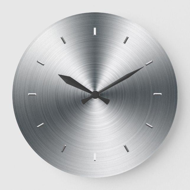 Grande Horloge Ronde Faux Brushed Sheet metal Wall Clock (Recto)