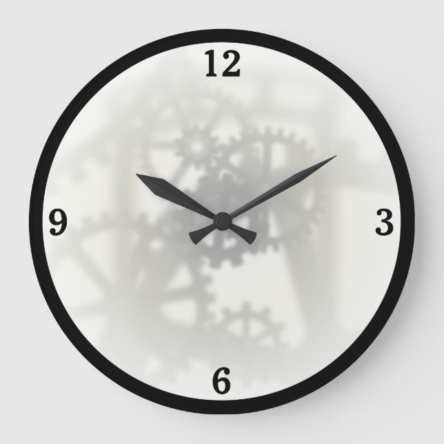 Grande Horloge Ronde Faux engrenages transparents (Recto)