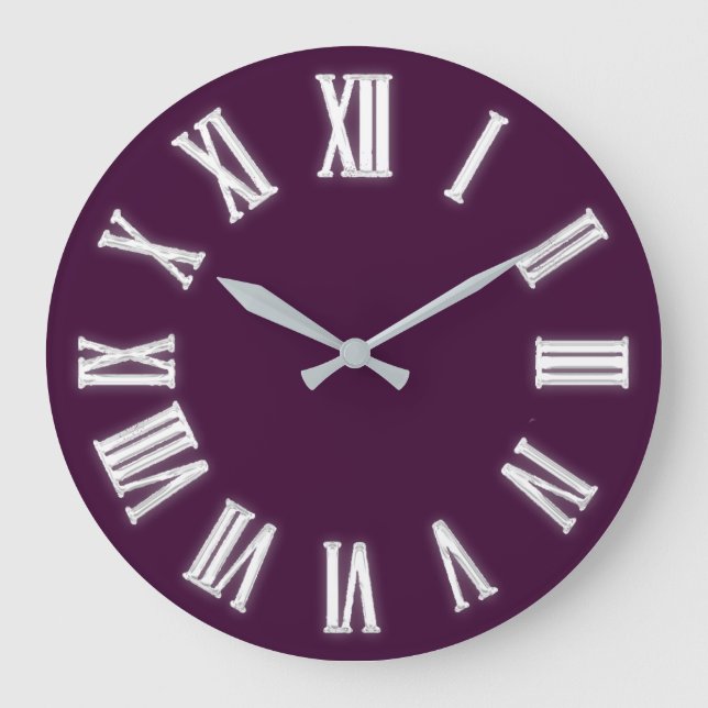 Grande Horloge Ronde Faux Gold Métallic Minimal Chiffres Romains Bourgo (Recto)