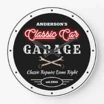 Faux Red Neon Classic Car Garage Any Nom   