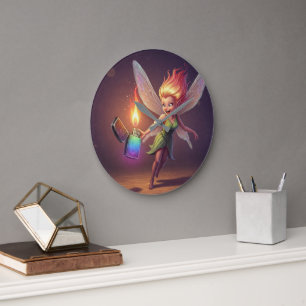 Grande Horloge Ronde Fée de la guérison Baby Shower