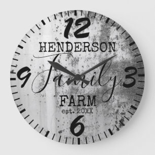 Grande Horloge Ronde Ferme rustique Vintage ancienne famille déprimée