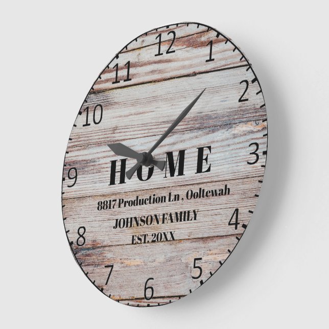 Grande Horloge Ronde Fermeture Acheteurs Immobilier Realtor Rustic (Angle)