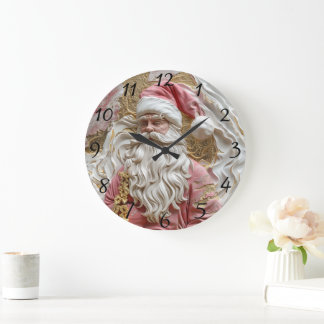 Grande Horloge Ronde Festive Père Noël la représentation artistique