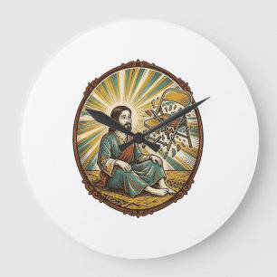 Grande Horloge Ronde Fête de Jésus Chaise Pliante Cassée Maladresse Gro