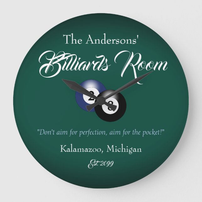 Grande Horloge Ronde Fête des pères Piscine Table Salle Pub Bar (Recto)