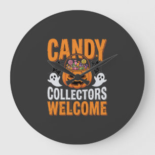 Grande Horloge Ronde Fête d'Halloween de squelettes dansants colorés