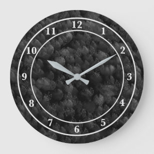 Grande Horloge Ronde Feu D'Artifice Gris Noir Et Coloré Afficher Abstra