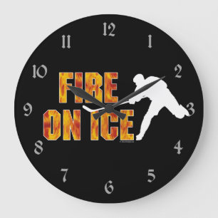 Grande Horloge Ronde Feu de hockey sur glace