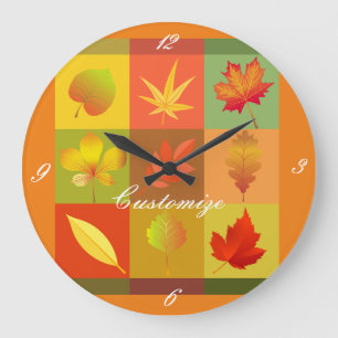 Grande Horloge Ronde Feuillage d'automne Feuilles d'automne Thunder_Cov