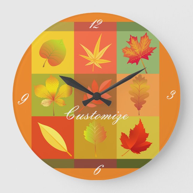 Grande Horloge Ronde Feuillage d'automne Feuilles d'automne Thunder_Cov (Recto)