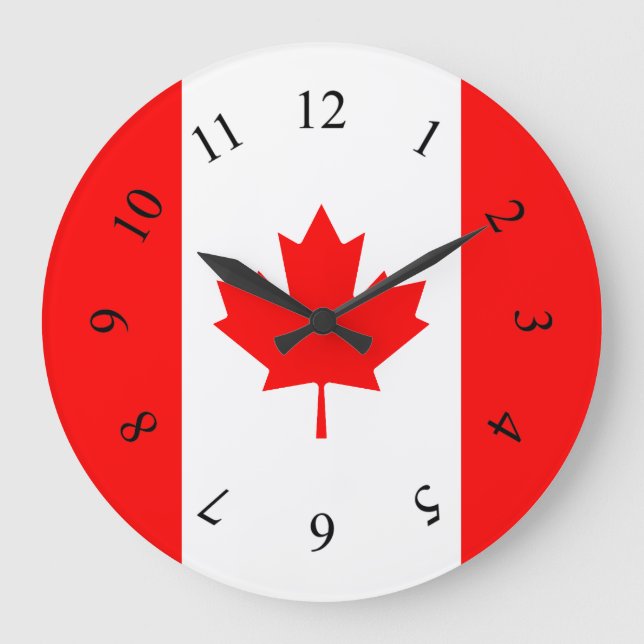 Grande Horloge Ronde Feuille d'érable canadienne Canada (Recto)