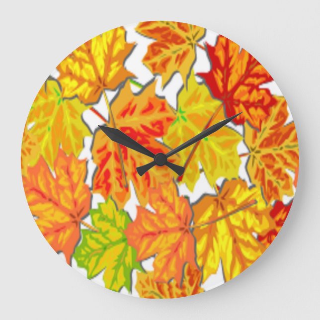 GRANDE HORLOGE RONDE FEUILLES D'AUTOMNE (Recto)