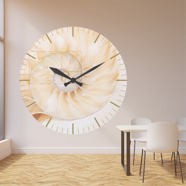 Grande Horloge Ronde Fibonacci Ration d'or Géométrie sacrée Art (Créateur téléchargé)
