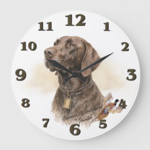 Grande Horloge Ronde Field & Feather – Braque allemand avec 