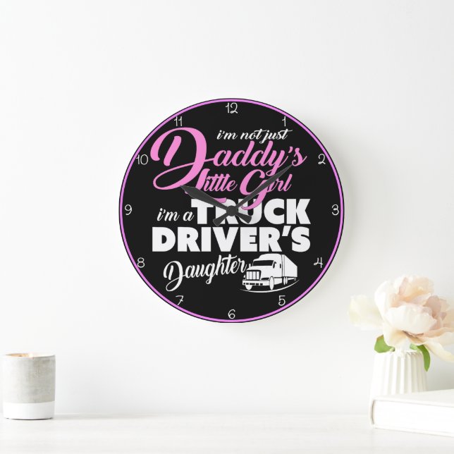 Grande Horloge Ronde Fière fille du conducteur de camion (Maison)