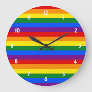 Grande Horloge Ronde Fierté arc-en-ciel