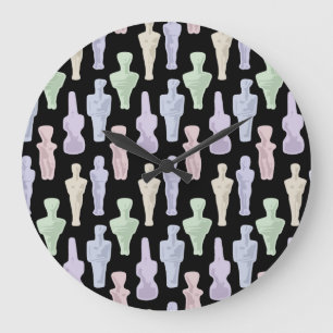 Grande Horloge Ronde Figurines Cycladiques