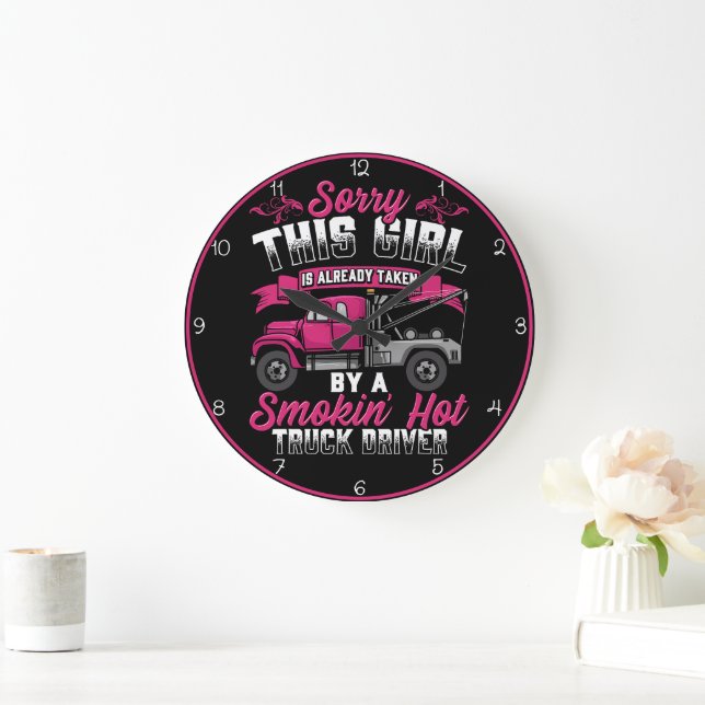 Grande Horloge Ronde Fille Prise Par Hot Trucker (Maison)