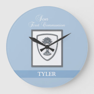 Grande Horloge Ronde Fils, première communion chalice d'argent