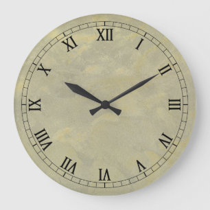 Grande Horloge Ronde Finition métallique Wallclock Numer romain de Fau
