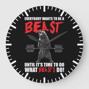 Grande Horloge Ronde Fitness fitness Motivation de gym - Bête
