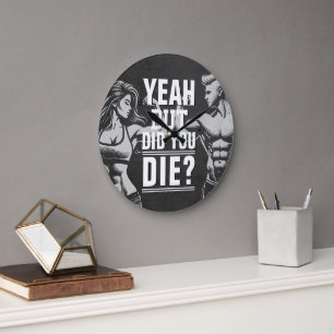 Grande Horloge Ronde Fitness Gym entraînement Bodybuilding Motivation