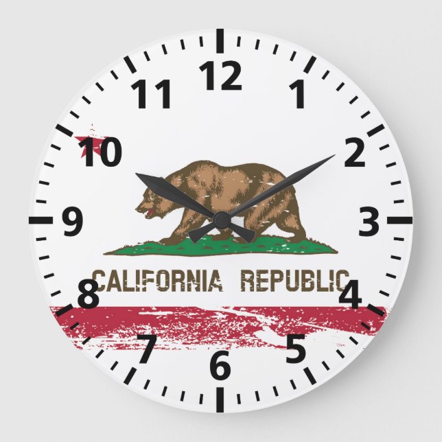 Grande Horloge Ronde Flag d'État de Grunge (Recto)