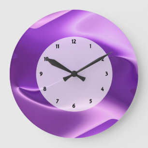 Grande Horloge Ronde flamme violette abstraite