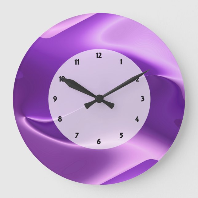 Grande Horloge Ronde flamme violette abstraite (Recto)
