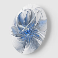 Fleur d'art fractal à l'aquarelle bleue grise abst
