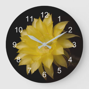 Grande Horloge Ronde Fleur de cactus citron Pie
