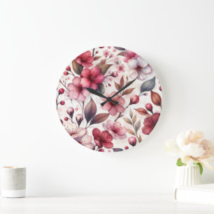 Grande Horloge Ronde Fleur de cerise
