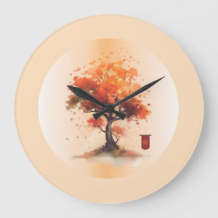 Grande Horloge Ronde Fleur de cerisier japonaise