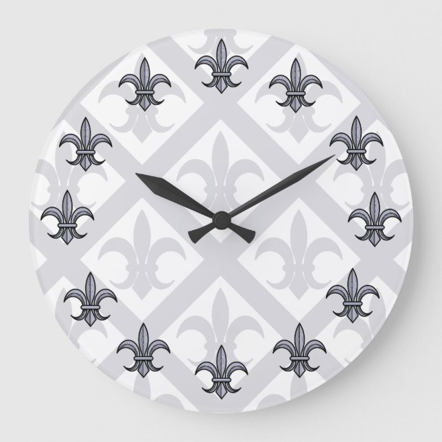Grande Horloge Ronde Fleur-de-lis Wall Clock (Recto)