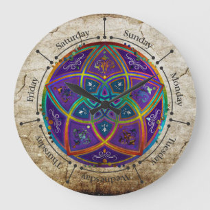 Grande Horloge Ronde Fleur de Vénus de lila antique oriental de fineART